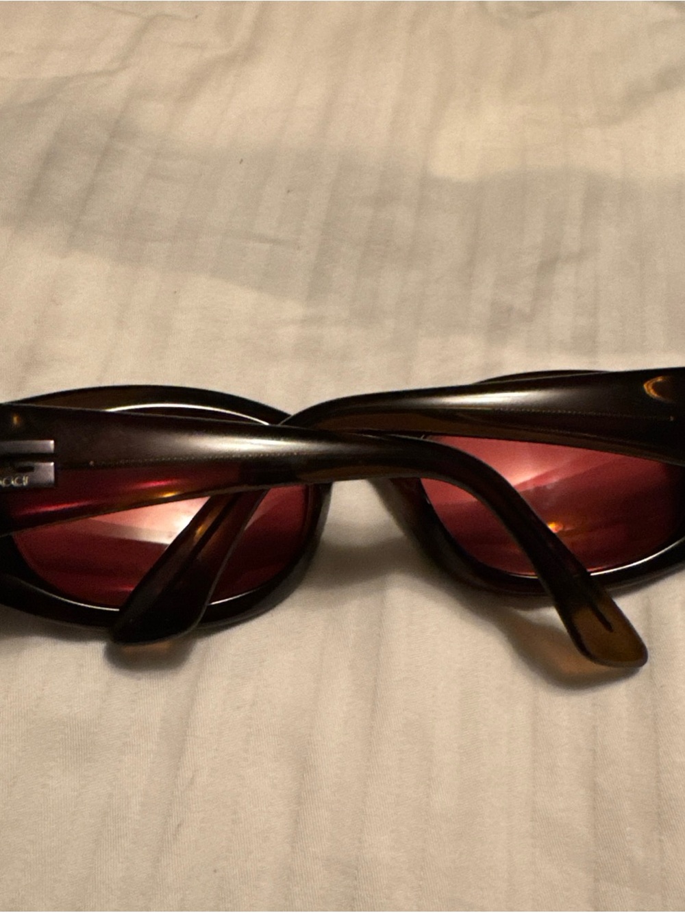 Gucci Tortoiseshell Frame Sunglasses with Rose Lenses